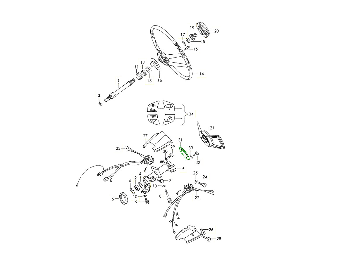 Porsche 911 912 Horn contact ring 90161391500 90161391500/5 Design 911