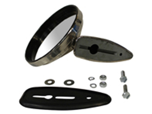 Door mirror round Durant Style with rim. Porsche 911 1968-71 - 90173111101 - 1689100400, URO-004082, EP090748, 911278