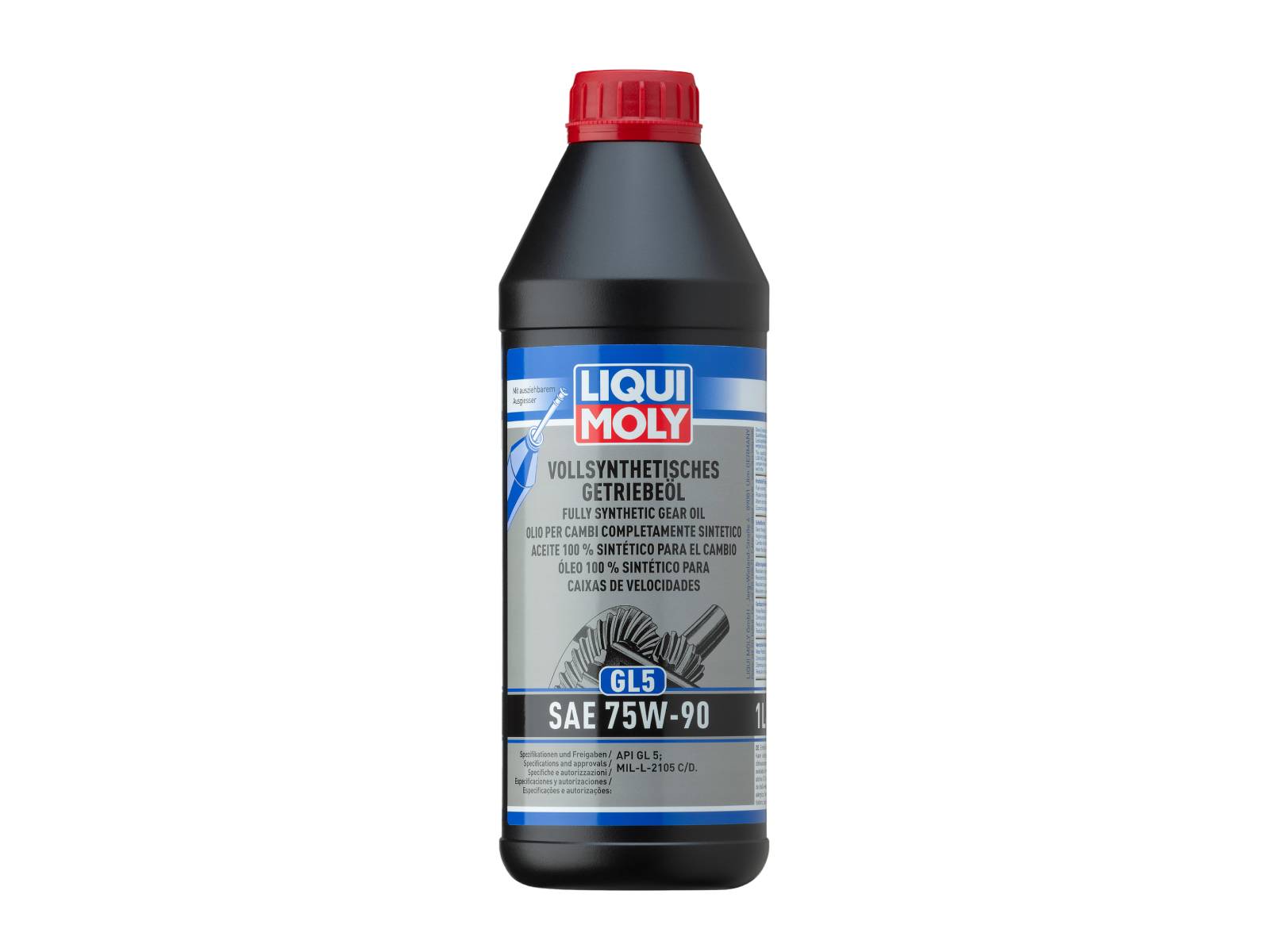 LIQUI MOLY Fully Synthetic Gear Oil (GL 5) SAE 75W-90 for Gearbox and Differential - 1414, 1415