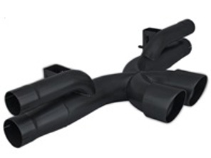 RSS X-Pipe Center Exhaust with Angle Cut Tips CERAMIC BLACK. Porsche 991 GT3 / GT3 RS - 1208, 1208/33, 1208/30, 1208/P
