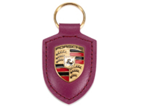 Porsche Crested Leather Keyring, Rubystar - WAP0500300MM3B, WAP0500300M