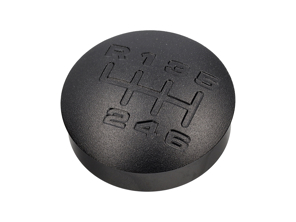 Gear knob insert Alloy engraved, Black. Porsche 968 / 993 - 944424075028YR - GI993B