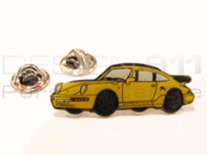 Pin Badge 'Porsche 964 Turbo' Yellow