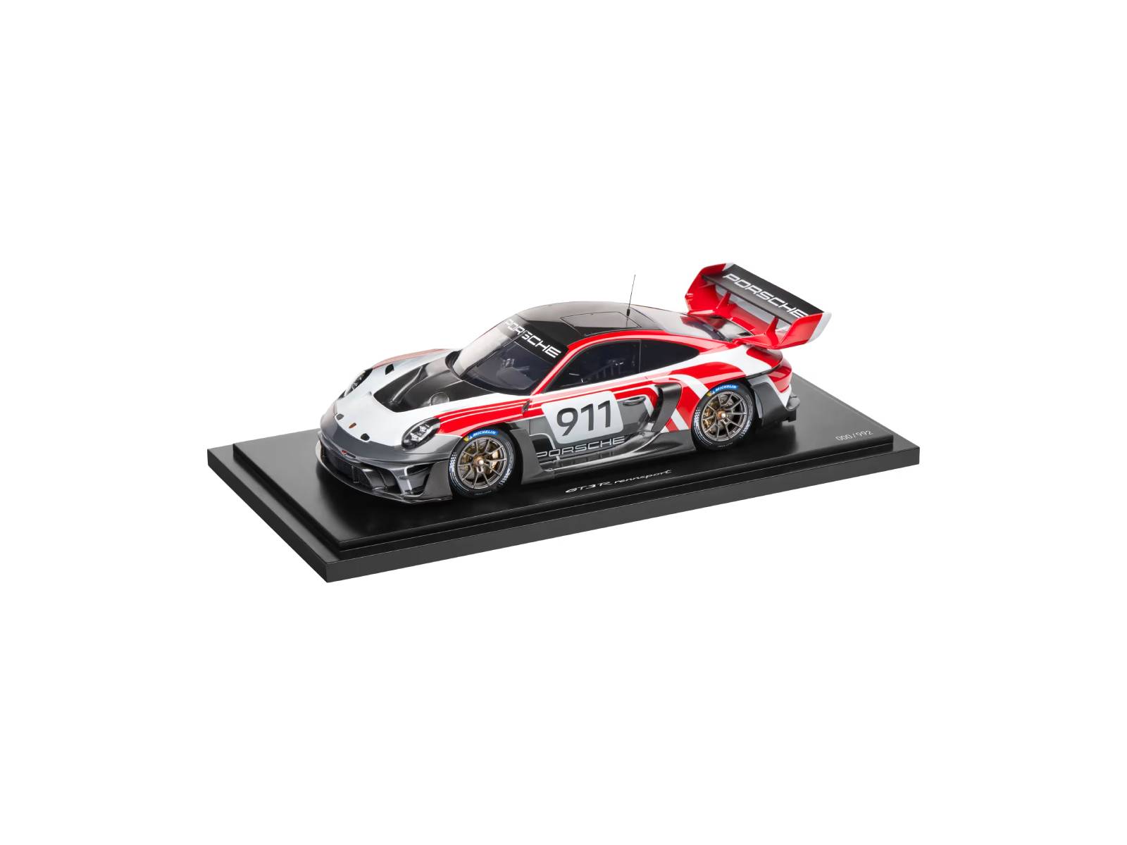 Miniature Porsche 911 GT3 R Rennspor - Spark 1/43, Rouge/noir, édition Limitée 1500