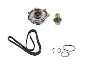 Water pump, belt & thermostat kit. Porsche 987.2 Boxster 987.2 / Cayman / 997.2 C2 / 997.2 C4 (non Turbo) - 0PB121035A, 9A110622503, 9A110221601, 9A110604802, 9A110604801, 9A110604800, 9A110630500, 99970762540, PAF008955A, 9A110655800, 0PB121688A