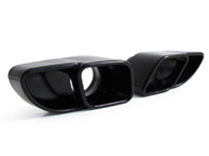 DesignTek Exhaust tail pipes twin square design, 60mm, MID-NIGHT BLACK EDITION for Porsche 997 Turbo