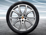 21' Cayenne Exclusive Design PLATINUM SILVER Alloy Wheels & Summer Tyres Original Porsche - 9Y0044640J