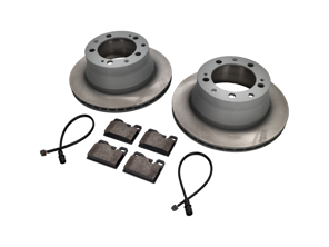 Rear Brake pads and brake disc package. Porsche 944 Cars with ABS Zimmermann - 94435240103, 94435295102, 92835295102, 94435121104
