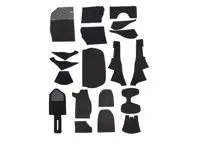 RS-style carpet set in black plush material (19pcs) Porsche 911 10/1964-07/1973 - 90255101120, 90155101223, 90155101220, 90255101120, 90255112120, 90255112220 - 1601700710