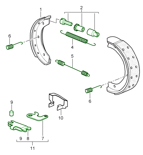 HandBrake Shoes Spring Kit. Porsche Boxster S 19982005 BRAKEKITHB987