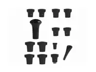Dashboard knob set, BLACK. Porsche 356B / 356C - PCG35655200700, 64455281100700, 64455285300700, 64455283100700, 64455282101700, 64455285100