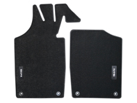 Floor mats, set, Black, Nubuck edge binding for Porsche 914 - 91455102300