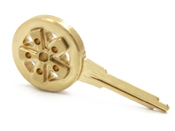 Blank key shank in golden Fuchs Retro Porsche 911 1965-89 / 964/ 993 - 91153890300, 91453190310, 94453804101